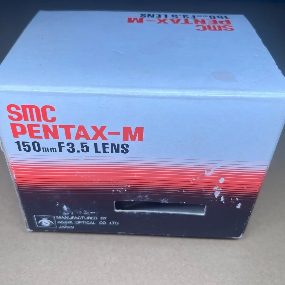 Vintage SMC Pentax-M 150mm f/3.5 Lens w/ Case and Box Excellent Condition